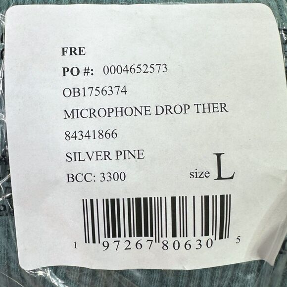 We The Free x Free People Microphone Drop Thermal Top - Size Large - Silver Pine - Picture 7 of 7